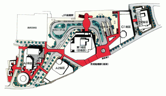 新しい船橋駅南口の全体構想図