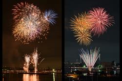 まつりのフィナーレを飾ったのは「船橋港親水公園花火大会」（8月2日撮影）