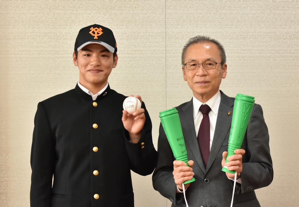 森本選手と市長