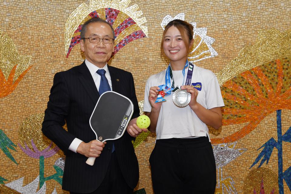 市長と羽澤選手