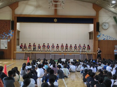 ステージに全選手があがりました