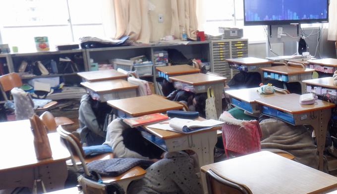 一時避難の様子