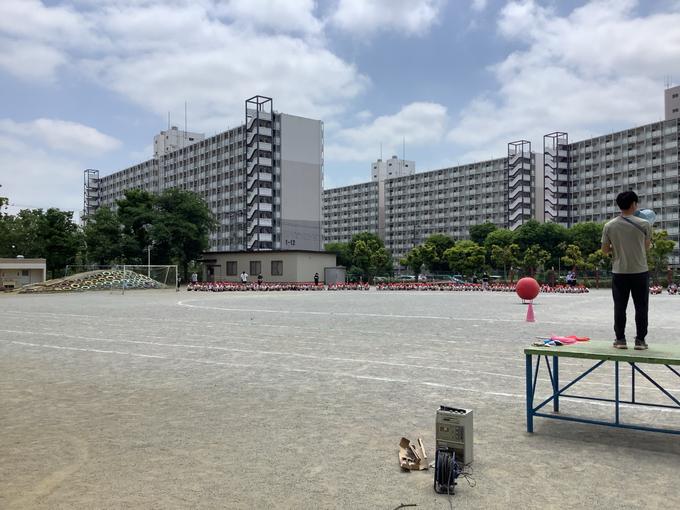 赤組応援席の様子