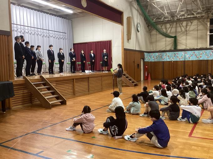 児童代表の歓迎の言葉