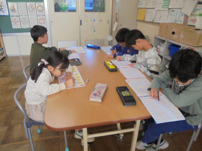 6組　朝学の様子