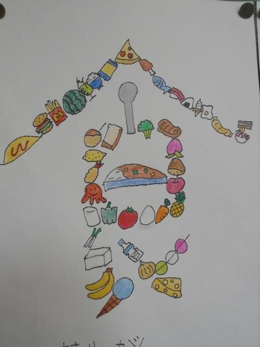 4年「漢字でアート『食』」
