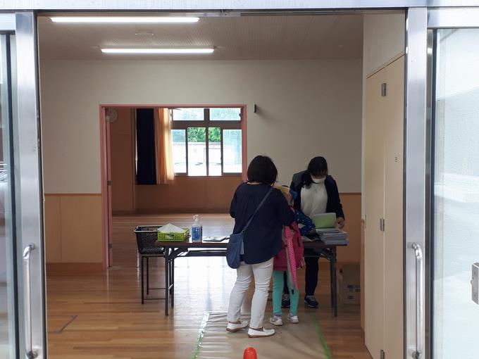 分散登校の様子①