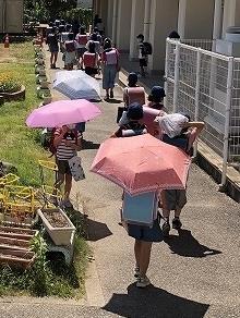 猛暑　下校