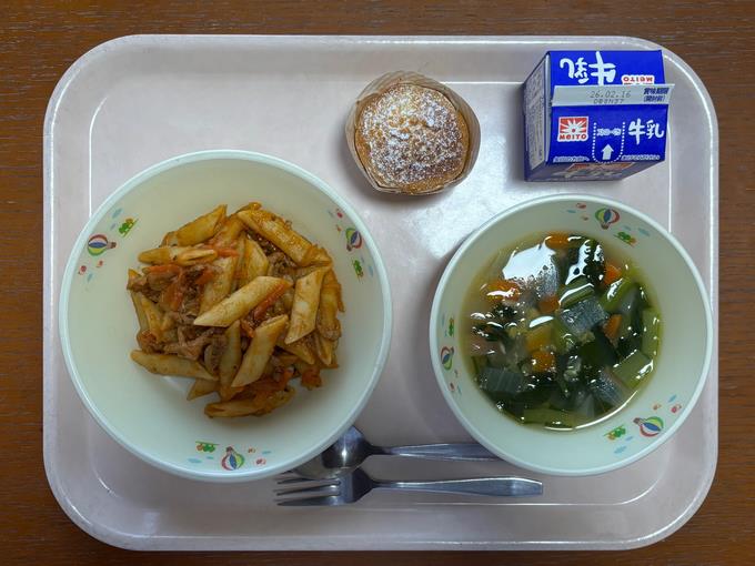 ペンネとレンズ豆