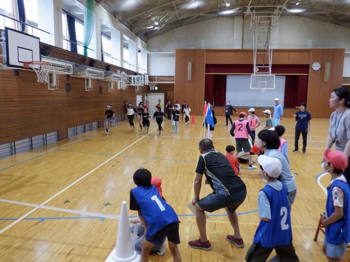体育館で決勝練習
