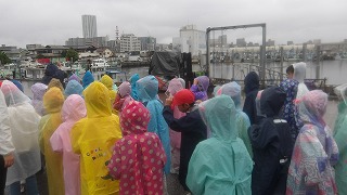 雨の中でしたが、船橋漁港も最後まで見学することができました