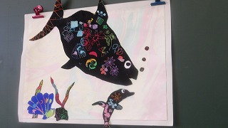 教室には担任が作成したイメージ画が。子供たちはどんな作品ができるのか楽しみですね