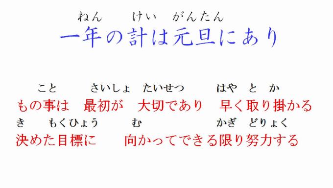 1年の計は元旦にあり