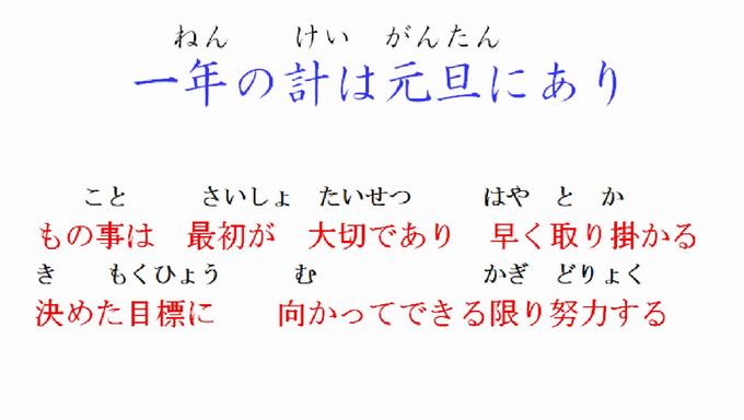 １年の計は元旦にあり