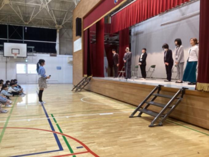 児童会長の歓迎の言葉