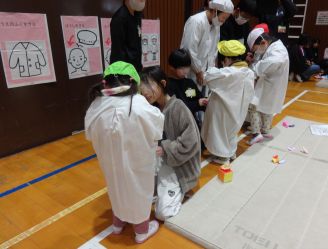 給食の白衣を着てみました