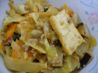 生揚げのみそ炒め