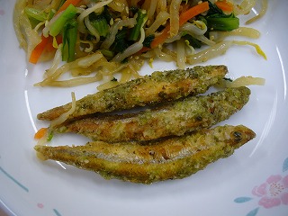 わかさぎの青のり揚げ