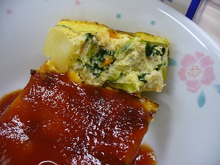 ポテトとこまつなのオムレツ