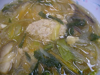 船橋産ねぎと肉団子スープ