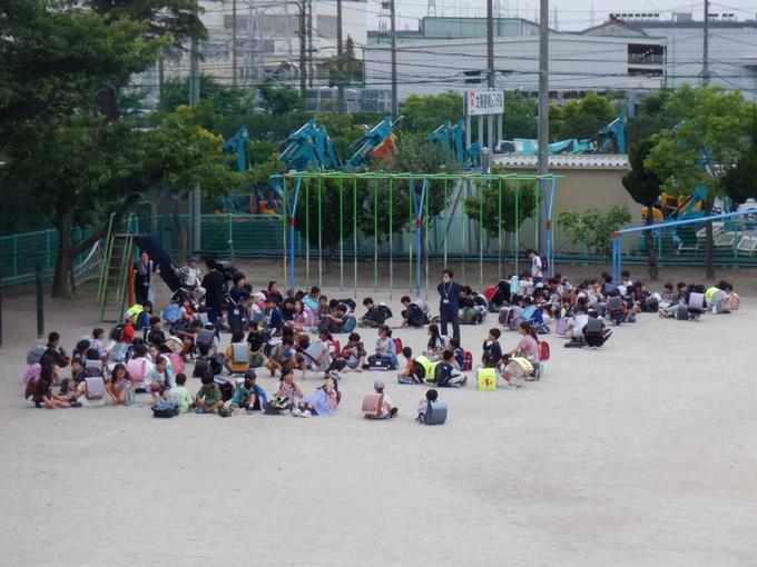 この後コースごとに集団で下校