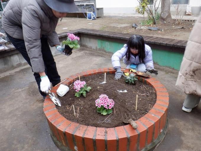 丸い花壇もきれいです