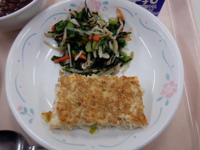 つくね焼きと磯香あえ