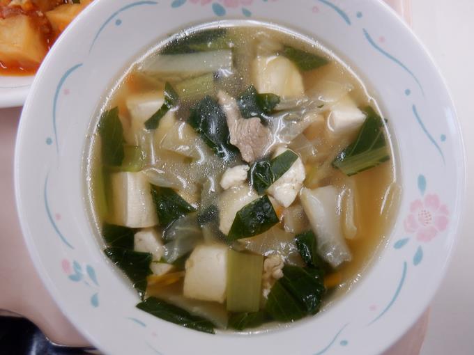 春ｷｬﾍﾞﾂととうふのｽｰﾌﾟ