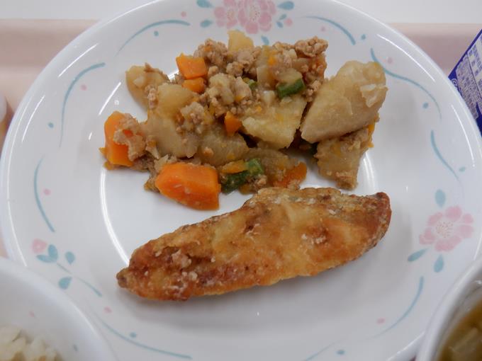 煮物＆スズキの竜田揚げ