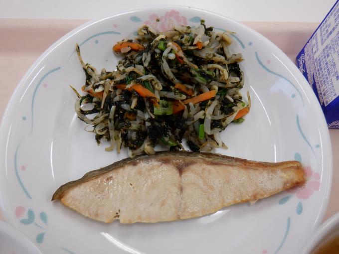 磯香あえ＆さけの塩焼き