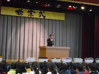 校長先生から各学年のめあてに ついて話がありました。