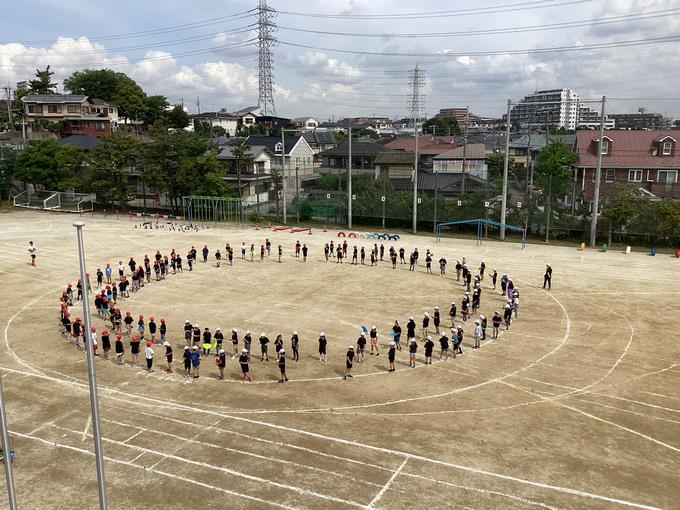 上からみると