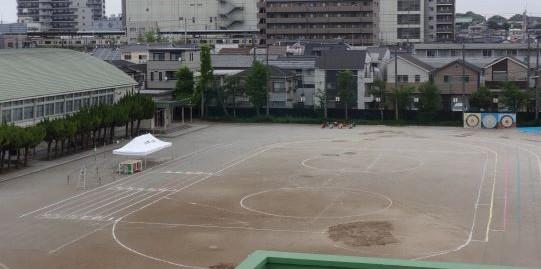 今朝の校庭