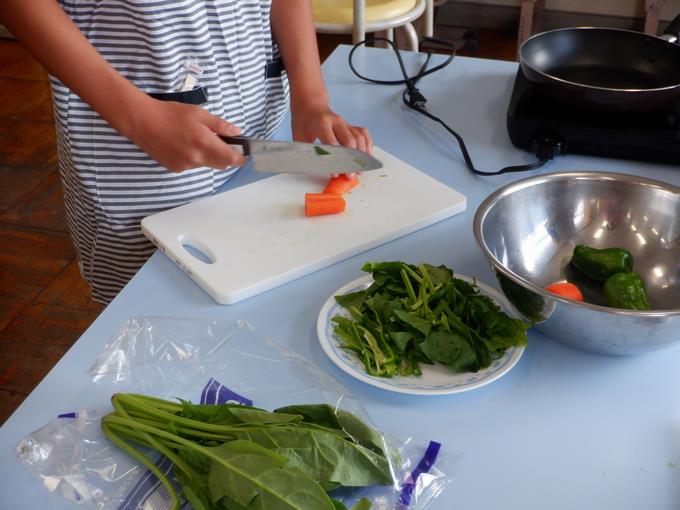 にんじんは固くてちょっと緊張