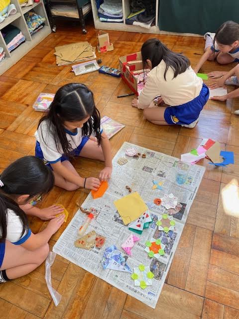 賞品のメダルは折り紙で