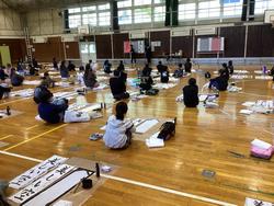 書き初め練習5年生