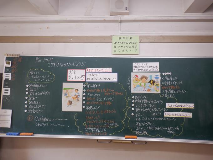 ３年生　道徳の板書