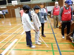 目隠し白杖体験