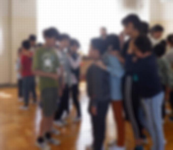 4組　他校との交流で仲良くなりました