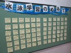 6学年掲示板(水泳学習の目標)