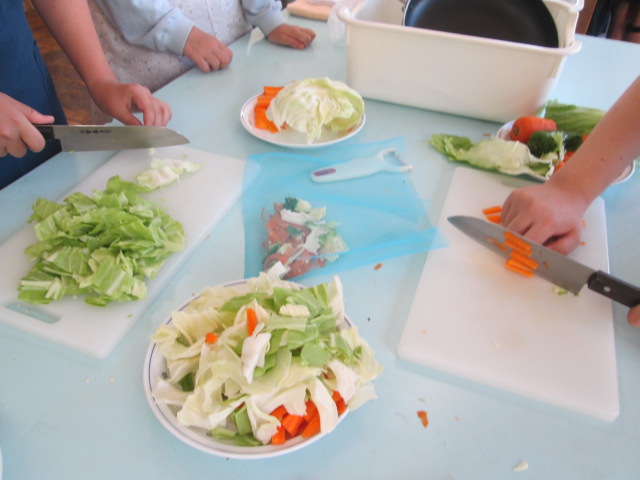 野菜の油炒め(6年①)