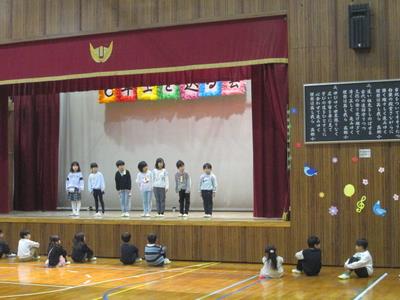 送る会の練習(1年生)①