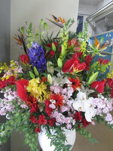 壇上に飾った花