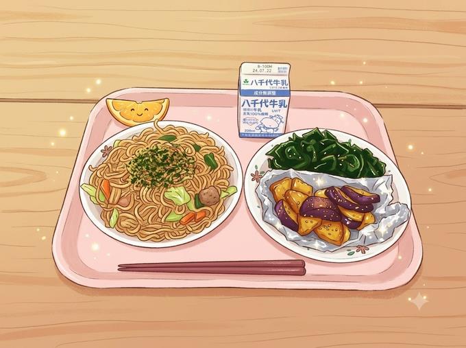 給食のイラスト（AI）