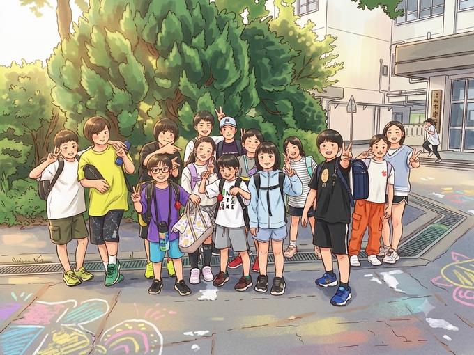 記念撮影のイラスト(AI)