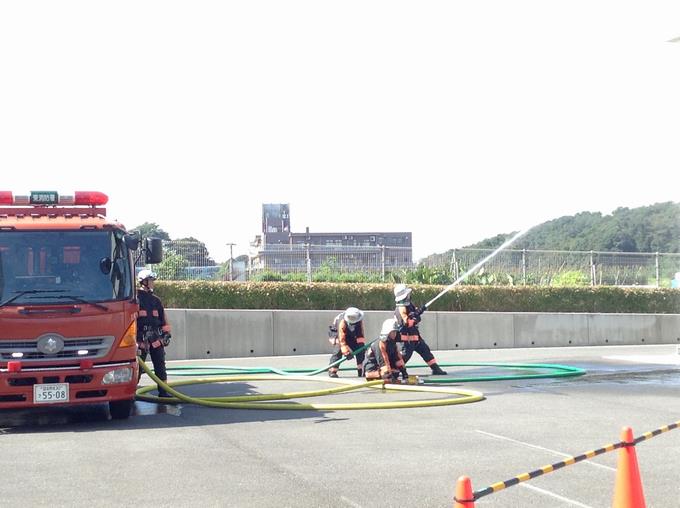 放水訓練の様子