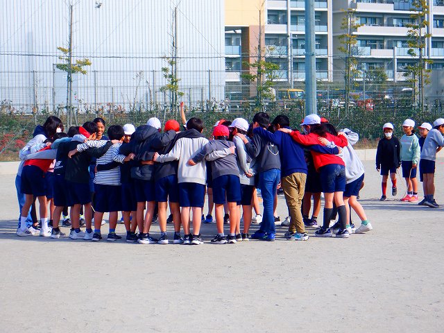 円陣!