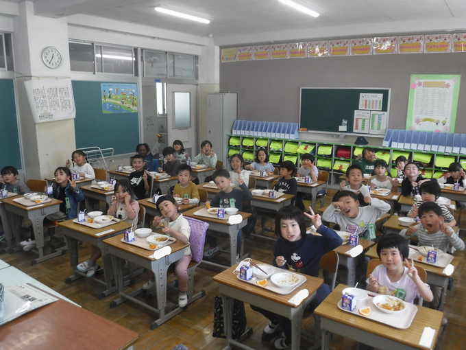 1年生@給食開始
