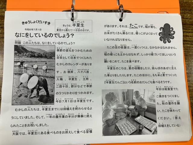 きゅうしょくだいすき