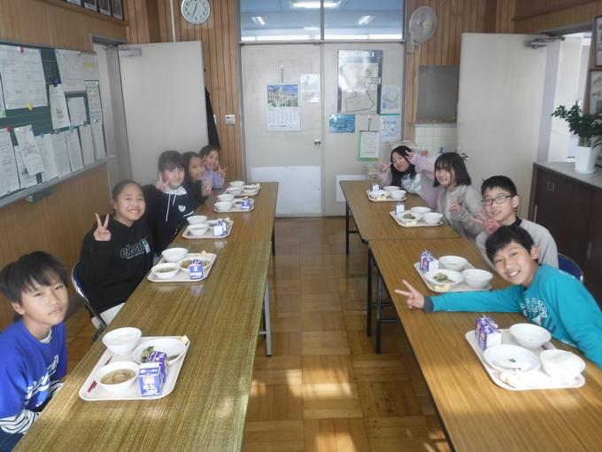 校長室会食@6年生